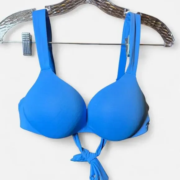 SKIMS Swim Skims Blue Tide Signature Push Up Bikini Top With